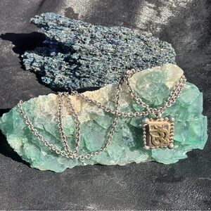 Artisan Mixed Metal Om Pendant Necklace - Heavy & High Quality